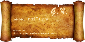 Gebei Mályva névjegykártya
